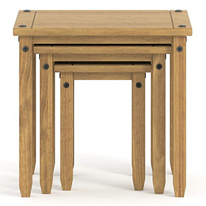 Small Coffee Table - Wood Nesting Tables - Small Coffee Tables for Living Room - Nesting Tables Set of 3 - Brown - color: Brown