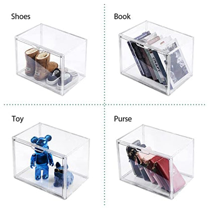 starogegc Purse Organizer for Closet, Clear Acrylic Display Case, 3Pack | Plastic Handbag&Purse Storage Organizer, Stackable Purse Display Case with Magnetic Door for Book, Toys, Hat - size: 3