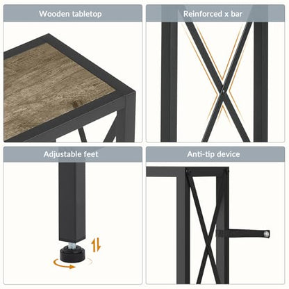 Gewudraw Narrow Console Table with Socket, Sofa Table Behind Couch | 41.8" Couch Table, Industrial Style, Long Skinny Design,For Hallway,Living Room,Bedroom, Built-In Outlets & USB,140cm Length - color: Light Grapefruit, size: 41.7 in