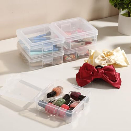 18 Pack Small Clear Plastic Storage Boxes with Lids, Arts & Crafts Storage Boxes & Organizers Storage Container Craft Jewelry Life Item Organizer for Puzzles, Pens, Rings,Nail Polish - size: Small - 18 Pack