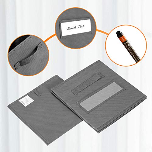 11 Inch Storage Cube,Storage bin (Set of 10) Foldable Fabric Cube Storage Bins with 10 Labels Window Cards & a Pen,Baskets Containers for Shelves,Closet Organizers Box for Home & Office,Gray - color: Gray, size: 11"