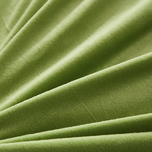Faux Fur Velvet Fluffy Bedding Duvet Cover Set Down Comforter Quilt Cover with Pillow Sham, Ultra Soft Warm (Apple Green, Twin) - color: Apple Green, size: Twin