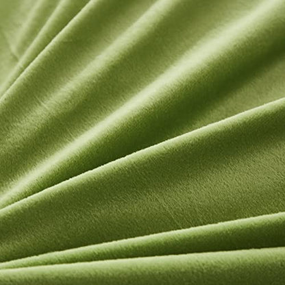 Faux Fur Velvet Fluffy Bedding Duvet Cover Set Down Comforter Quilt Cover with Pillow Sham, Ultra Soft Warm (Apple Green, Twin) - color: Apple Green, size: Twin