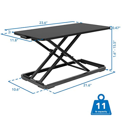 Mount-It! Standing Keyboard Tray, Height Adjustable Keyboard and Mouse Riser for Desk, Sit Stand Keyboard Platform, Large 23.6" x 11.8” Surface for Keyboard, Mouse or Laptop