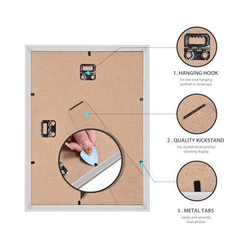 12x16 Picture Frame Set of 6, Display Pictures 11x14 with Mat or 12x16 Without Mat,Wall Gallery Photo Frames, Brown - color: Brown, size: 12x16