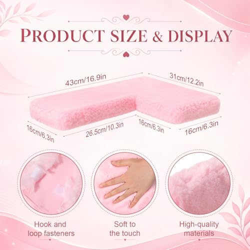 Pinkunn 3 Pack Pink Floating Corner Shelves for Wall Fuzzy Display Nail Polish Rack L-shaped Hanging Display Wall Mounted Shelf for Storing Valuable Collectible Perfume Cosmetics Handbags Vanity Decor