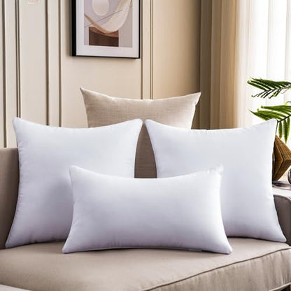 12 x 20 Pillow Insert Set of 2 Down Alternative Throw Pillow Inserts Small Lumbar Decorative Pillow White Rectangle Pillows Stuffing for Living Room Couch Bed Sofa Interior Cushions - size: 12 X 20 Inches Set of 2