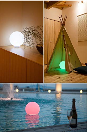 Mr.Go 8-inch Ultra-Fun LED Glowing Ball Light w/Remote, RGB Color Changing Globe Mood Lamp, 16 Colors 8 Brightness 4 Lighting Modes, Waterproof, Rechargeable & AC Adapter Power, Stunning Light Orb - color: Ball 8"