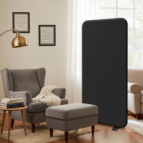 DECOLAB Freestanding Room Partition Divider Panel 29"x65" Midnight | Privacy Room Separator. For Offices, Classroom, Studio, Healthcare, Workspace. Scratch Resistance. - color: Midnight