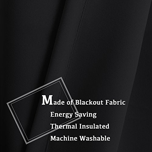 Turquoize Blackout Curtain Panels 63 inch Length Black Out Curtains Thermal Insulated Solid Grommet Window Treatments for Bedroom/Kids Room, 2 Panels, 42 Inch Wide by 63 Inch Long, Black - color: Black, size: 42"W x 63"L (Pack of 2)