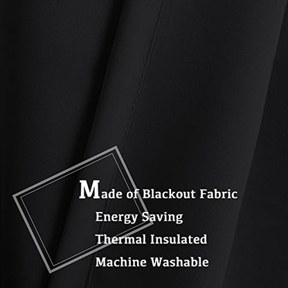 Turquoize Blackout Curtain Panels 63 inch Length Black Out Curtains Thermal Insulated Solid Grommet Window Treatments for Bedroom/Kids Room, 2 Panels, 42 Inch Wide by 63 Inch Long, Black - color: Black, size: 42"W x 63"L (Pack of 2)