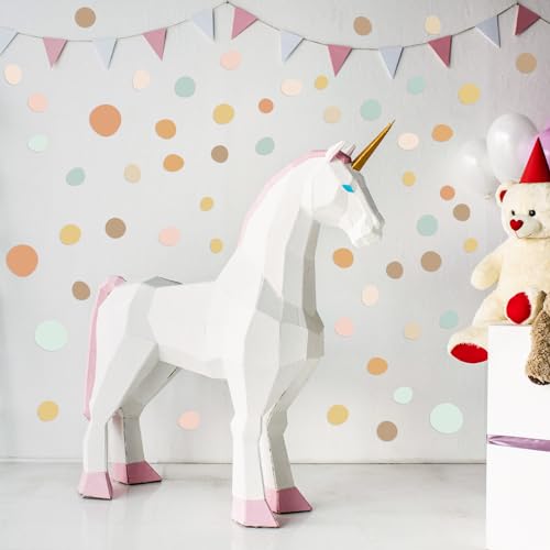 TaoBary 15 Sheet 300 Pcs Irregular Polka Dot Boho Wall Decals,Elegant Color | Removable Modern Vinyl Boho Wall Stickers Terrazzo Pattern for Playroom Bedroom - color: Elegant Color