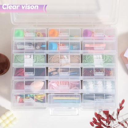 Plastic Storage Box with 18 Small Boxes Large Storage Box (18 Pack-Clear) | Multifunctional Design,Stackable,See Through,Versatile Organization,Space-Saving,Durable,Dust Protection,Clear - color: 18 Pack Small -Clear