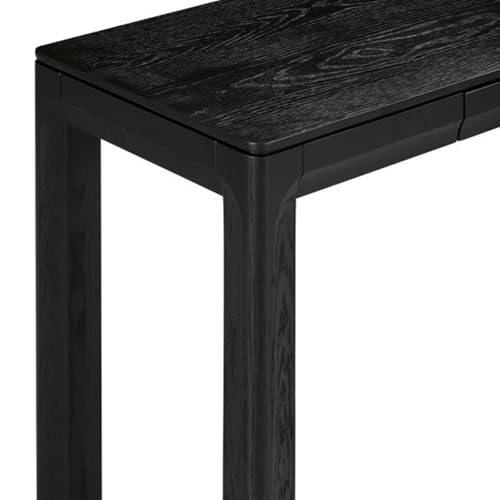 Flow 47-Inch Console Table, Modern Solid Wood Entryway Table with Hidden Drawer, Waterproof & Heat Resistant, Narrow Table for Hallway, Living Room & Foyer, Burnt Black - color: Burnt Black, size: 47 Inch, style: Console