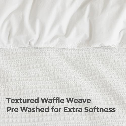 Dreamology Twin Waffle Duvet Cover, Twin Duvet Cover Set, 100% Cotton | Waffle Weave Duvet Covers with Zipper Closure, Soft & Breathable Duvet Cover Set,Bedding Set Twin 2 Pieces (Cloud White) - color: Cloud White, size: Twin