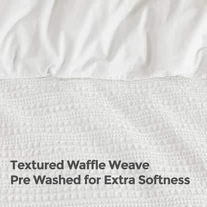 Dreamology Twin Waffle Duvet Cover, Twin Duvet Cover Set, 100% Cotton | Waffle Weave Duvet Covers with Zipper Closure, Soft & Breathable Duvet Cover Set,Bedding Set Twin 2 Pieces (Cloud White) - color: Cloud White, size: Twin