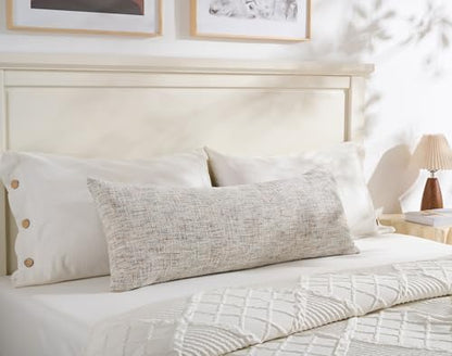Textured Chenille Decorative Throw Pillow Cover for Bed 14x36 Soft Neutral Woven Lumbar Accent Boho Farmhouse Long Rectangle Cushion Case for Modern Home Decor Couch Sofa Bedroom Living Room - size: 36" x 14" (Pack of 1)