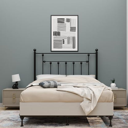 Victorian Metal Headboards, Adjustable Height Iron Frame, Rustic Farmhouse Style, Elegant and Durable Design, Easy Assembly, Universal Fit for Kids & Adults, Queen Size, Black Finish - size: Queen, style: Victorian
