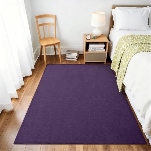 Vosofe Memory Foam Area Rugs for Bedroom Living Room, 4x6 Purple Rug Carpet | Soft Comfy Thickened Indoor Carpets, Modern Aesthetic Minimalist Carpet for Boys Girls Adults Playroom Nursery Home Decor - color: Purple, size: 4' x 6' (Rectangular)