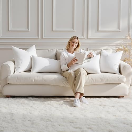 MIULEE 14x22 Inch Down Feather Pillow Insert with Cotton Fabric | Fluffy and Comfy Throw Pillow for Bed Couch and Sofa - size: 14x22 Inch