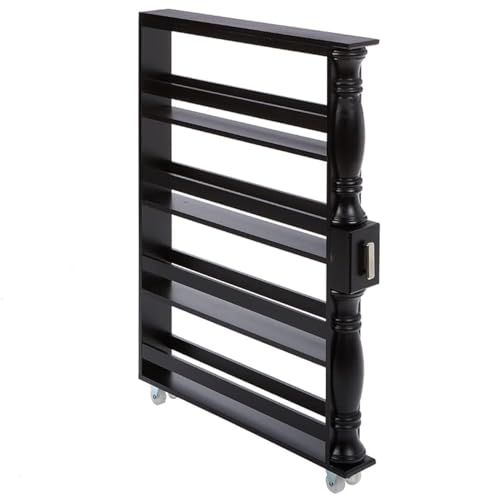 Slim Rolling Can and Spice Racks - Black - color: Black
