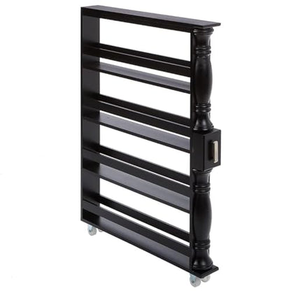 Slim Rolling Can and Spice Racks - Black - color: Black