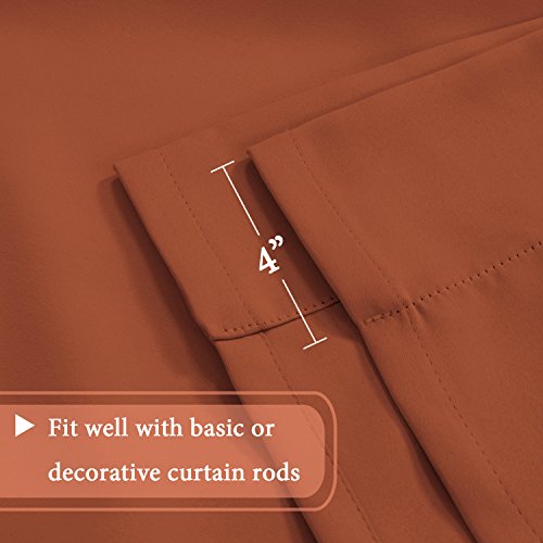 H.VERSAILTEX Blackout Room Darkening Curtain Tie Up Shade Blackout Curtain for Bedroom Window (Rod Pocket Panel, 42 inches W x 63 inches L, Orange) - color: Orange