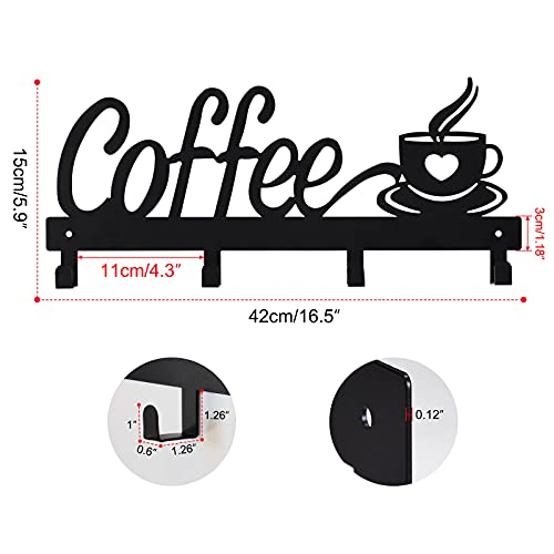 CUKE2BEET Wall Mounted Coffee Mug Holder - Mug Organizer Rack for Coffee Bar, Kitchen Utensils Display