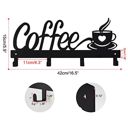 CUKE2BEET Wall Mounted Coffee Mug Holder - Mug Organizer Rack for Coffee Bar, Kitchen Utensils Display