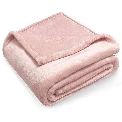 Lukeight Fleece Throw Blanket, Luxury Cozy Fuzzy Lightweight Soft Blankets for Sofa Couch Bed Car Travel and Camping (Pink, 50x60 Inches) - color: Solid Pink, size: 50 in x 60 in