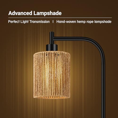 Industrial Floor Lamp, Standing Lamp with Lampshade, 6W LED Bulb Included, Modern Floor Lamp with Foot Switch, Bright LED Lamp for Living Room and Bedroom, Office - color: Black-W