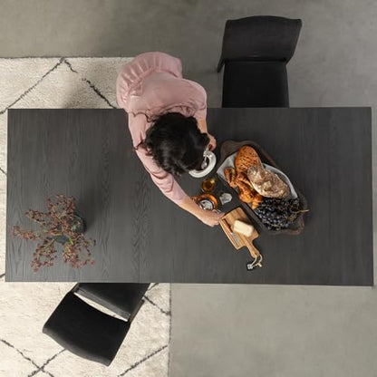 Transformer Table Solid Wood Extendable Dining Table, Black | Seats 2-12, Expandable Dining Room Table, Space-Saving Furniture, Kitchen and Dining Room Furniture, Table Only - color: Black, size: Table Only