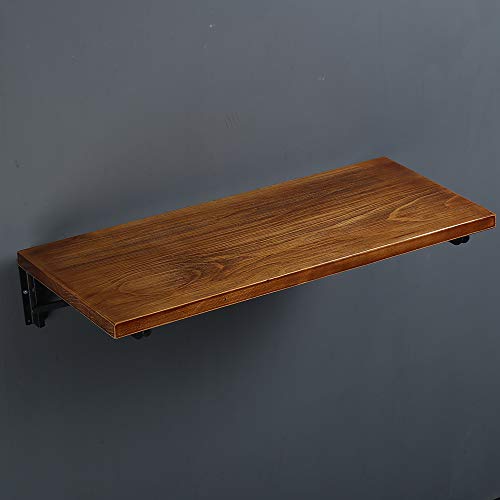 Tianman (47" Lx14 W) Industrial Rustic Folding Wall Mounted Workbench Drop Leaf Table, Dining Table Desk, Pine Wood Wall Mounted Bar Tables,Workbench,Study Table,Collapsible Butcher Block Solid Wood