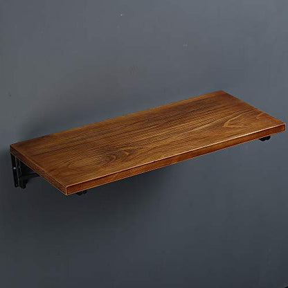 Tianman (47" Lx14 W) Industrial Rustic Folding Wall Mounted Workbench Drop Leaf Table, Dining Table Desk, Pine Wood Wall Mounted Bar Tables,Workbench,Study Table,Collapsible Butcher Block Solid Wood