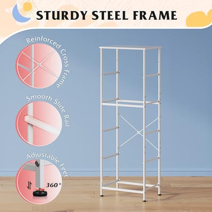 WLIVE Tall Dresser for Bedroom, 5 Drawer Dresser, Pink | 5 vertical fabric drawers, Tall vertical design, Bedroom or closet use, Dresser for small spaces, Chest of drawers - color: Cloudy Pink