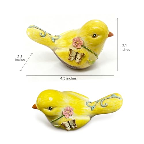 Home Shelf Decor, Yellow Bird Statue - color: Yellow