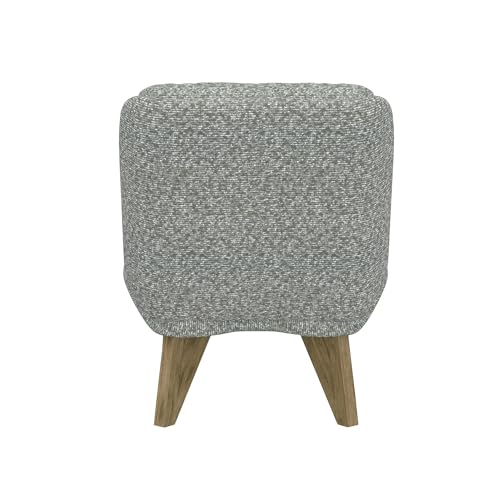Gray Accent Chair with Cushion, High Back & Armless, Brown Wood Legs, Modern Reading Chair for Bedroom, Living Room, Waiting Room