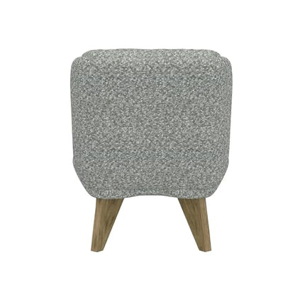 Gray Accent Chair with Cushion, High Back & Armless, Brown Wood Legs, Modern Reading Chair for Bedroom, Living Room, Waiting Room