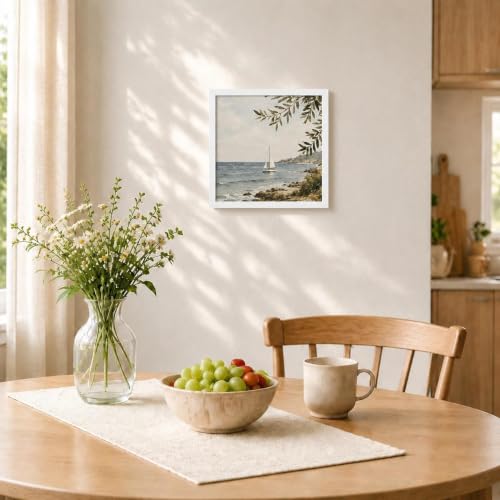 HEART ART 10x10 White Picture Frame 6x6 with Mat Set of 9 | Gallery Wall Frame Set, Collage, Square Picture Frames - color: White, size: 10x10 for 6x6