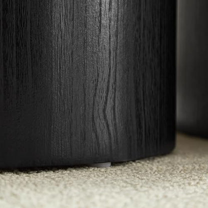 Nesting Coffee Table Set of 2, Modern Round Coffee Table Drum Side Table, Wooden Circle Accent Tables End Tables for Small Spaces Living Room Bedroom Office (Black) - color: 18.9" & 14.96" Dark Black