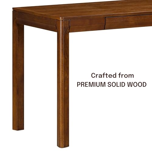 Flow Modern Wooden Rectangle Desk Table with Hidden Drawer – Waterproof & Heat Resistant, Dark Walnut - color: Dark Walnut, size: 47 Inch, style: Desk