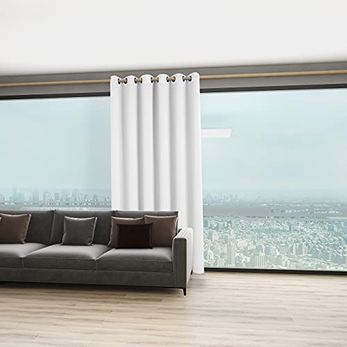 BONZER Room Divider Curtain Screen Partitions | Light Reducing Wide Blackout Curtains for Shared Room, 84L x 70W Inch (7L x 5.8W ft), 1 Panel, Greyish White - color: Greyish White, size: 70"W x 84"L (Pack of 1)