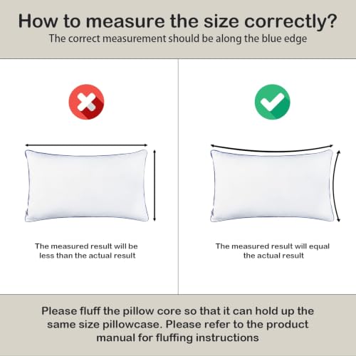 12x20 Pillow Insert Set of 2, Hypoallergenic Lumbar Pillow Inserts,Soft Rectangular Cushionfor Couch, Sofa – Oeko-TEX Certified Virgin Down Alternative Filling, Machine Washable - color: Blue, size: 12x20 Inch(Set of 2)