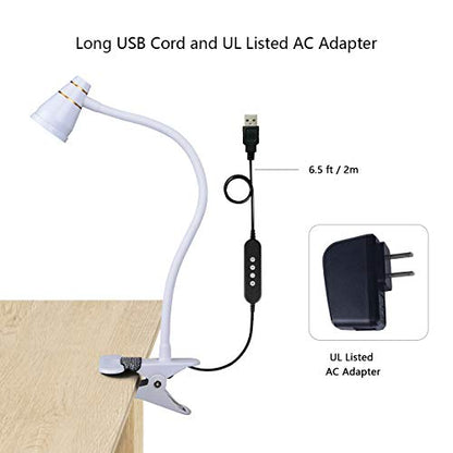 LED Clip Desk Lamp, Headboard Light with Strong Clamp, Bed Reading Light with 3000k-6500K Adjustable Color Temperature Options for Brighter Illumination (Milky White) - color: Milky White