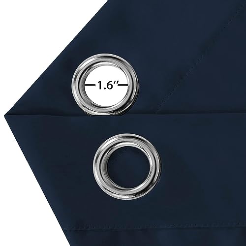 Turquoize Navy Blackout Window Drapes Room Darkening Themal Insulated Grommet/Eyelet Top Nursery/Living Room Curtains for Bedroom/Living Room Each Panel 42 in x 54 in (W x L) (Set of 2 Panels) - color: Navy, size: 42"W x 54"L (Pack of 2)