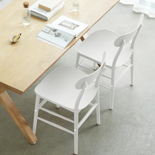 White Dining Chairs Set of 3,Modern Stackable Kitchen Chairs,Plastic Armless Side Chairs for Indoor and Outdoor Cafes,Suitable for Dining Room,Kitchen and Living Room,Easy Assembly