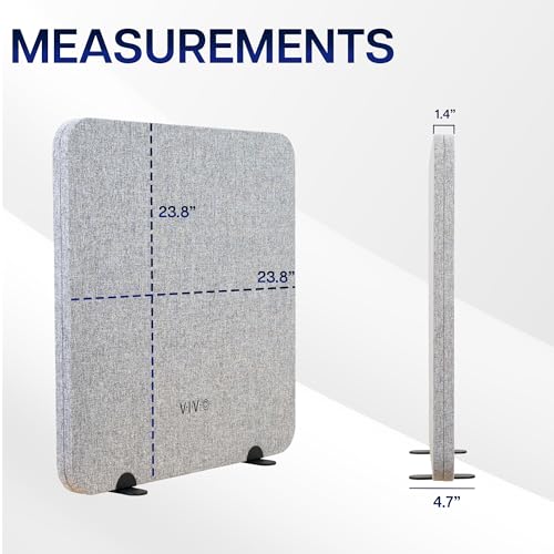 VIVO Gray 24 x 24 inch Privacy Panel, PP-1-V024G-S | Screw-in Sound Absorbing Cubicle Desk Divider, Acoustic Partition - size: 24"