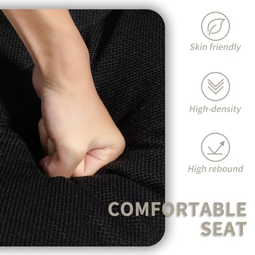 Armless Modern Walnut Office Desk Chair with Wheels, Adjustable Wide Swivel Task Chair, Ergonomic Cross Legged Fabric Chair for Conference Room, Home Office (Black) - color: Black (Linen)