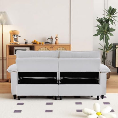 73" Plush Velvet Convertible Loveseat Sleeper Sofa Bed, Loveseat Convertible with Hidden Mattress, Sofa Bed Couch Simple Assembly for Small Apartment and Guest Space, Beige White - color: Beige White