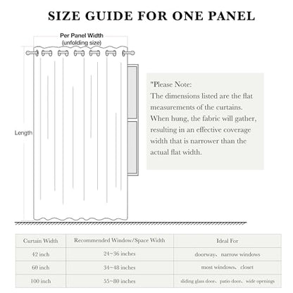 RYB HOME 100% Blackout Linen Look Curtains Thermal Insulated 100% Privacy | Thermal Insulated, Room Divider Window Drapes, Bedroom Living Room Doorway, Grommet, Grayish White, W60 x L84,1 Panel - color: Grayish White, size: 60"W x 84"L (Pack of 1)